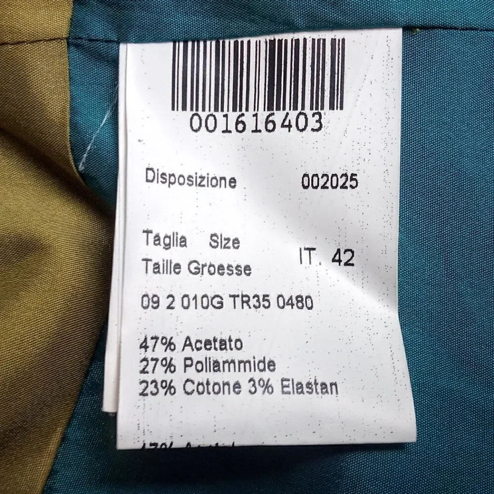 LaVia Teal Green Diamond Pattern Short Jacket